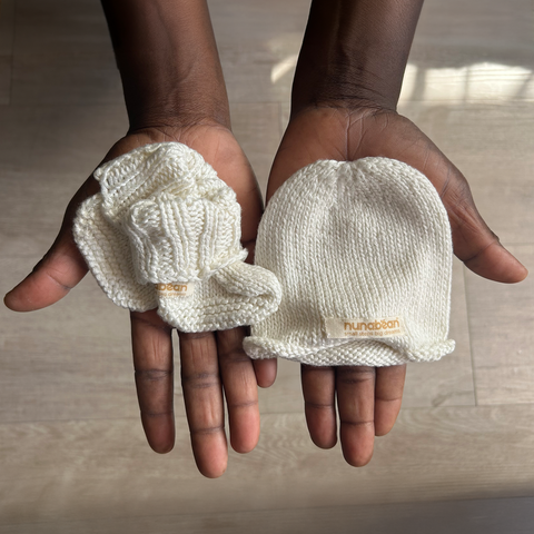 starter set baby beanie and bootie (prem to newborn)