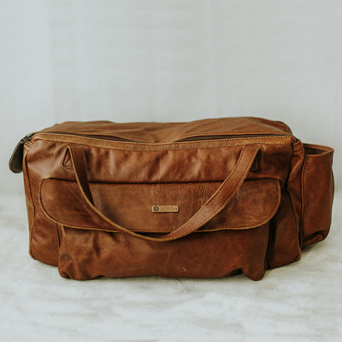 double trouble leather nappy bag